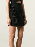 Emanuel Ungaro by Fausto Puglisi Black Ruffle Zipper Skirt