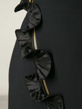 Emanuel Ungaro by Fausto Puglisi Black Ruffle Zipper Skirt
