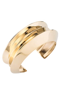 Saint Laurent Gold Wave Sculptural Bracelet