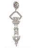 Saint Laurent Silver Crystal Extra Long Single Geometric Runway Earring