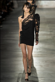 Saint Laurent by Anthony Vaccarello Black Lace One Shoulder Dress SS2017 Runway