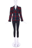 Saint Laurent Rive Gauche Tartan Print Fitted Blazer - BOUTIQUE PURCHASE PRICE