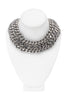 Saint Laurent Silver Chrome Triple Chain Link Thick Collar Necklace