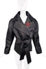 Saint Laurent YSL 1992 Biker Moto Jacket with Red Crystal Star