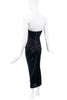 Saint Laurent YSL by Tom Ford Black Silk Jersey Bustier Dress with Gold Hooks 2001