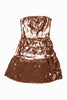 Osman Bronze Brown Sequin Bustier Dress