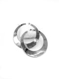 Vintage Silver Flat Oversized Half Moon Cresent Hoop Earrings