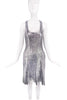 Reed Krakoff Silver Metallic Ribbed Tank Dress