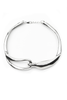 Vintage Silver Chrome Cut Out Sculptural McQueen Style Necklace