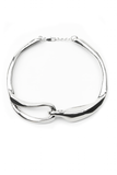 Vintage Silver Chrome Cut Out Sculptural McQueen Style Necklace