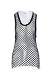 Sonia Rykiel Black Fishnet Racerback Tank top with matching White Tank Top