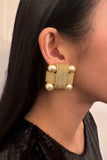 Valentino Gold and Pearl Costume Earrings - BOUTIQUE PURCHASE PRICE
