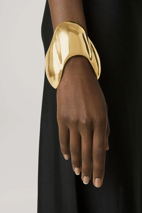 Gold Sculptural Oversized Set of Two matching St. John's Bracelets