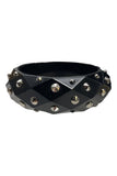 Vintage Black Lucite Faceted Studded Punk Bracelet