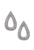 Vintage Silver Crystal Rhinestone Large Tear Drop Pear Shaped Earring