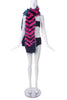 Ohne Titel Pink and Teal Chevron Print Fur Stole FW2015