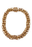 Valentino Gold Box Chain Link Logo Necklace