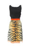 Giambattista Valli Black Boucle and Chiffon Tiger Print Dress - BOUTIQUE PURCHASE PRICE