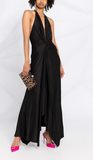 Alexandre Vauthier Black Plunging V Halterneck Gown