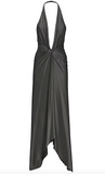 Alexandre Vauthier Black Plunging V Halterneck Gown