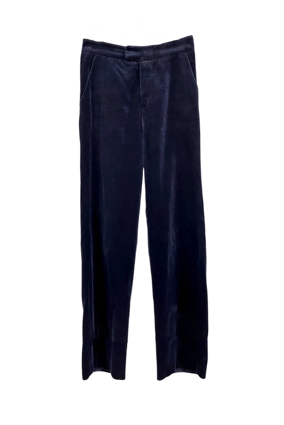Agnes B. Gucci Tom Ford Style Black Velvet Straight Pants