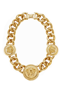 Versace Gold Triple Medusa Chain Necklace