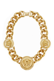 Versace Gold Triple Medusa Chain Necklace