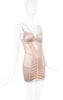 Versace Nude Blush Sheer Cut Out Stretch Mini Dress