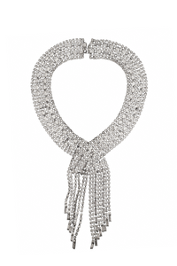 Vintage Waterfall Twisted Knot Crystal Necklace