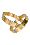 Vintage Gold Bangle Bracelet Set with Crystal Details
