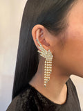Vintage Gold Crystal Spok Ear Thierry Mugler Style Earrings