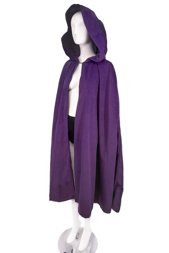 Givenchy Purple Vintage Velour Suede Velvet Oversized Hood Cape Coat