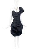 Vivienne Westwood Black One Shoulder Corset Asymmetric Cocktail Dress Gown Gold Label Fall 2000