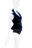 Vivienne Westwood Black Velvet Gold Button Corset Vest 90's
