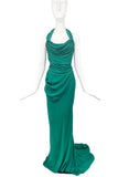 Vivienne Westwood Green Silk Jersey Corset Halterneck Dress Gown