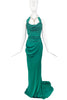 Vivienne Westwood Green Silk Jersey Corset Halterneck Dress Gown