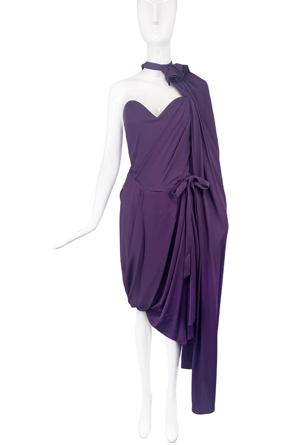 Vivienne Westwood Purple Silk Corset Dress with matching Cape