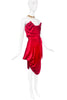 Vivienne Westwood Red Silk Satin Bustier Draped Cocktail Dress