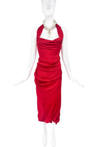 Vivienne Westwood Red Off Shoulder or Halterneck Corset Dress Gown