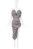 Vivienne Westwood Andreas Kronthaler Grey Snake Baroque Print Silk Corset Dress Gown Runway Fall 2019