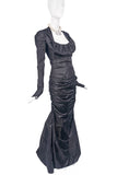 Vivienne Westwood Black Dark Gray Ruched Fishtail Gown