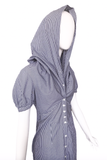 Vivienne Westwood Black Striped Cotton Hood Shirt Dress