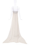 Claude Montana Beige Creme Waterfall Slip Gown