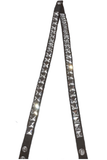 Xavier Delcour Black Leather Crystal Pyramid Stud Wrap Belt