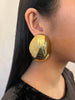 Xenia Bous Gold Metallic Oversized Stone 5 Earrings - BOUTIQUE PURCHASE PRICE