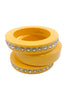 Sonia Rykiel Pink Yellow Resin Crystal Stack of 7 Bracelets