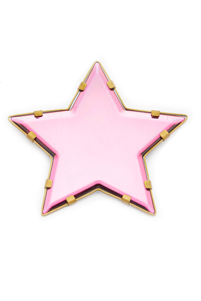 Saint Laurent "YSL" Pink Plexi Star Brooch Spring 2008 Runway